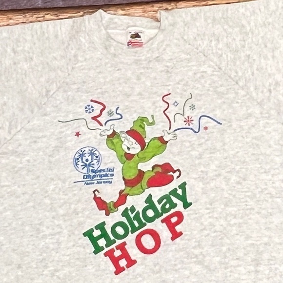 Vintage 80s Special Olympics New Jersey Christmas Crewneck 1980s Sweatshirt - Picture 2 of 3